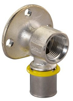 Uponor MLC-G gas persmuurplaat avec ronde bride - pers x filetage femelle - 25mm x 3/4