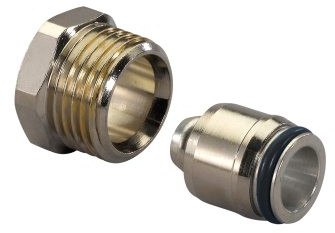 Uponor S-Press klem koppeling voor Oventrop radiator afsluiter - pers x buitendraad - 16mm x 1/2" afbeelding
