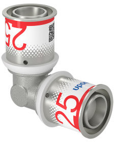 Uponor S-Press Plus knie 90° - pers x pers - 25mm x 25mm - messing - Kiwa