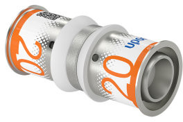 Uponor S-Press Plus koppeling - pers x pers - 20mm x 20mm - messing - Kiwa