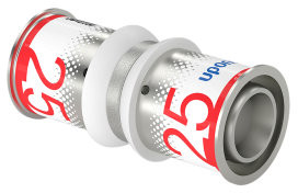 Uponor S-Press Plus koppeling - pers x pers - 25mm x 25mm - messing - Kiwa