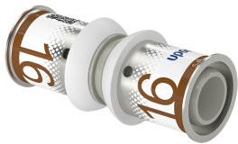 Uponor S-Press Plus koppeling - pers x pers - 16mm x 16mm - ppsu - Kiwa