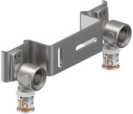 Uponor S-Press Plus montagebeugel - pers x binnendraad - 16mm x 1/2" - hoh 150mm - Smart Aqua - Kiwa - Gemini afbeelding