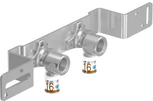 Uponor S-Press Plus montagebeugel - pers x binnendraad - 16mm x 1/2" - hoh 80mm - Smart Aqua - Kiwa afbeelding 1