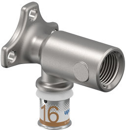 Uponor S-Press Plus muurplaat - extra lang model - binnendraad x pers - 1/2" x 16mm - Smart Aqua - Kiwa
