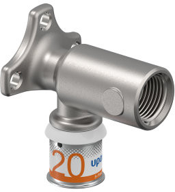 Uponor S-Press Plus muurplaat - extra lang model - binnendraad x pers - 1/2" x 20mm - Smart Aqua - Kiwa afbeelding