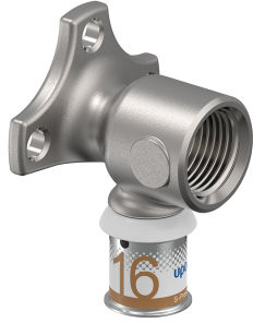 Uponor S-Press Plus muurplaat - court model - filetage femelle x pers - 1/2" x 16mm - Smart Aqua - Kiwa