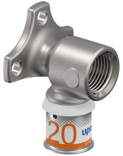 Uponor S-Press Plus muurplaat - court model - filetage femelle x pers - 1/2" x 20mm - Smart Aqua - Kiwa