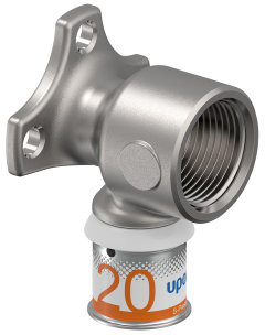 Uponor S-Press Plus muurplaat - court model - filetage femelle x pers - 3/4" x 20mm - Smart Aqua - Kiwa