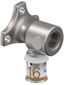 Uponor S-Press Plus muurplaat - court model - filetage femelle x pers - 3/8" x 16mm - Smart Aqua - Kiwa