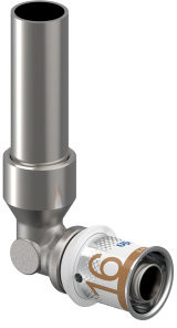 Uponor S-Press Plus overgangs coude - spie x pers - 15mm x 16mm - L = 350mm - Smart Radi - Kiwa