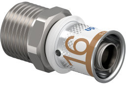 Uponor - S-Press Plus overgangs koppeling - buitendraad/klem x pers