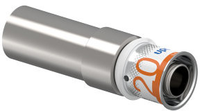 Uponor S-Press Plus overgangs koppeling - spie x pers - 22mm x 20mm - messing - Kiwa
