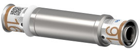 Uponor S-Press Plus overschuifkoppeling - pers x pers - 20mm x 20mm - messing - Kiwa