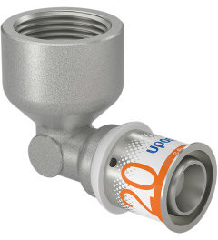 Uponor S-Press Plus schroef coude 90° - filetage femelle x pers - 3/4" x 20mm laiton - Kiwa