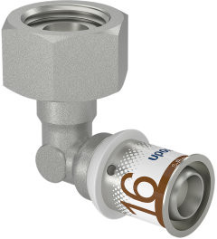 Uponor S-Press Plus schroef knie 90� - Geberit - binnendraad x pers - 1/2" x 16mm - Smart Aqua - messing - Kiwa afbeelding