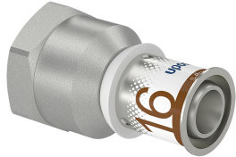 Uponor S-Press Plus schroef raccord - filetage femelle x pers - 1/2" x 16mm - laiton - Kiwa