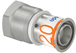 Uponor S-Press Plus schroef raccord - filetage femelle x pers - 1/2" x 20mm - laiton - Kiwa