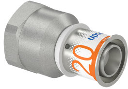 Uponor S-Press Plus schroef koppeling - binnendraad x pers - 3/4" x 20mm - messing - Kiwa