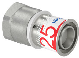 Uponor S-Press Plus schroef raccord - filetage femelle x pers - 3/4" x 25mm - laiton - Kiwa