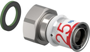 Uponor S-Press Plus schroef raccord - Raccord union - filetage femelle x pers - 1" x 25mm - laiton - Kiwa