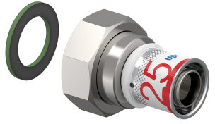 Uponor S-Press Plus schroef raccord - Raccord union - filetage femelle x pers - 1-1/4" x 25mm laiton - Kiwa