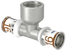 Uponor - S-Press Plus schroef T-stuk 90° - pers x binnendraad x pers
