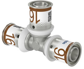 Uponor S-Press Plus Raccord en T 90°- pers x pers x pers - 16mm x 16mm x 16mm - laiton - Kiwa
