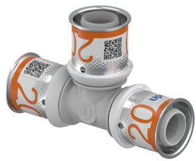 Uponor S-Press Plus Raccord en T 90° - pers x pers x pers - 20mm x 20mm x 20mm - ppsu - Kiwa