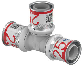 Uponor S-Press Plus Raccord en T 90° - pers x pers x pers - 25mm x 25mm x 25mm - ppsu - Kiwa
