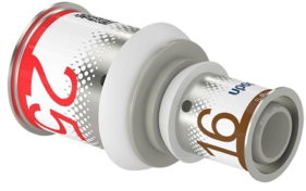 Uponor S-Press Plus verloop koppeling - pers x pers - 25mm x 16mm - ppsu - Kiwa