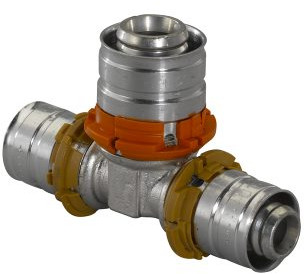 Uponor MLC pers verloop-T-stuk - pers x pers x pers - 16mm x 14mm x 14mm