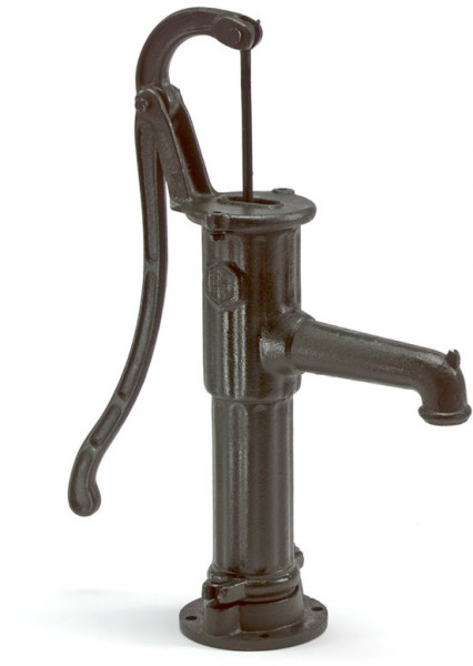 Nostalgische handzwengelpomp avec voetflens - vert - 67cm