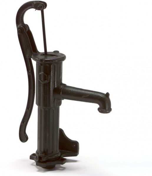 Nostalgische handzwengelpomp avec wandflens - vert - 67cm