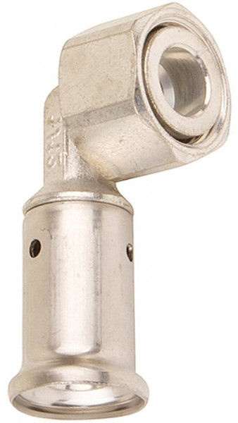 Henco - overgangsknie 90° - pers x raccord union - 16mm x 1/2" - Inox