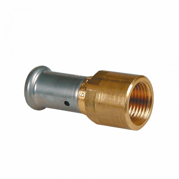 Henco - Koppeling - pers x binnendraad - 20mm x 1/2" - Messing