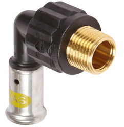 Henco - draad coude 90° - gas - pers x filetage mâle - 20mm x 1/2" - pvdf