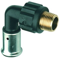 Henco - draad coude 90° - pers x filetage mâle - 40mm x 1-1/4" - pvdf