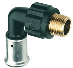 Henco - draad coude 90° - pers x filetage mâle - 20mm x 1/2" - pvdf