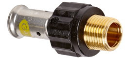 Henco - draad raccord - gas - pers x filetage mâle - 20mm x 1/2" - pvdf