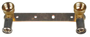 Henco - dubbele muurplaat - type 28P - pers x binnendraad - 16mm x 1/2" - messing