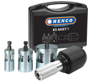 Henco - kalibratie- en afschuingereedschapset voor accu machine - 16 tot 26mm - staal