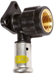 Henco - muurplaat - gas - pers x filetage femelle - 16mm x 1/2" - pvdf