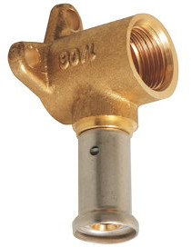 Henco - muurplaat - pers x filetage femelle - 16mm x 1/2" - laiton