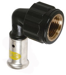 Henco - schroef knie 90° - gas - pers x binnendraad - 20mm x 1/2" - pvdf