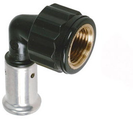 Henco - schroef knie 90° - pers x binnendraad - 16mm x 1/2" - pvdf
