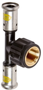 Henco - schroef T-stuk 90� - gas - pers x binnendraad x pers - 26mm x 3/4" x 26mm - pvdf afbeelding