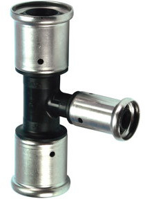 Henco - verloop T-stuk 90° - pers x pers x pers - 26mm x 20mm x 26mm - pvdf