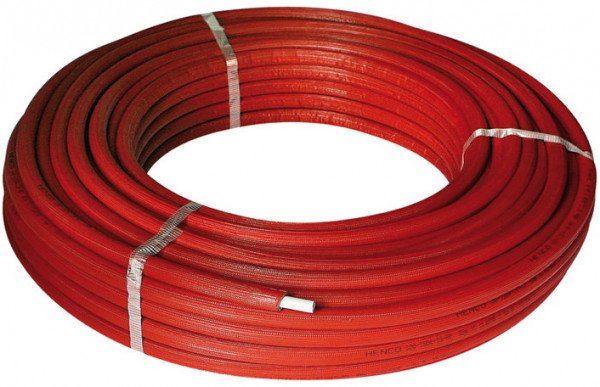 Henco - meerlagenbuis met 6mm isolatie - 16 x 2mm - PE - rood - Rol 25 m