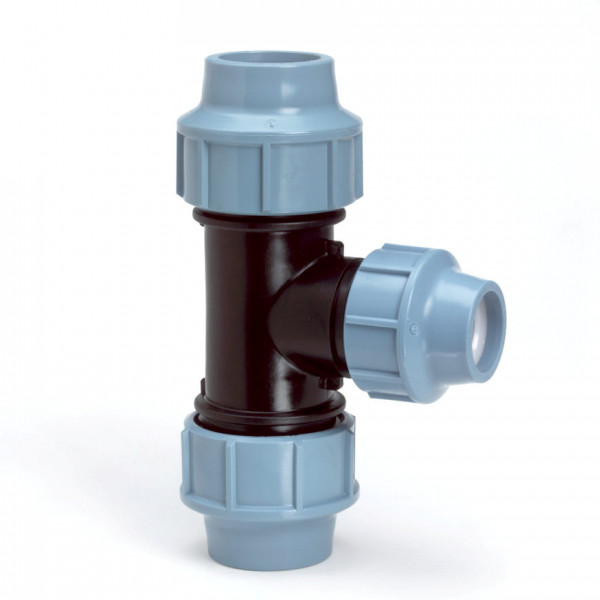 Verloop t-stuk voor PE/tyleen - 63x40mm - 16 bar
